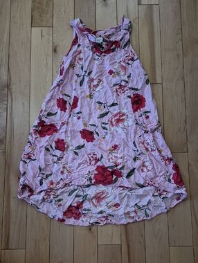 Girls 10/12 Old Navy Pink Floral Sleeveless Swing Dress